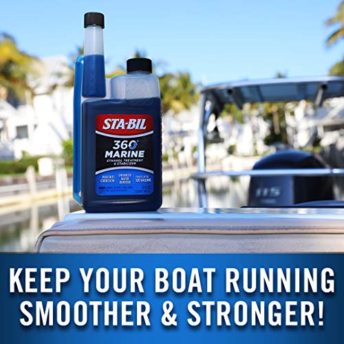Image of STA-BIL 32 oz. (Pack of 6) (22240-6PK) 360 Marine Ethanol Treatment Stabilizer-Prevents Corrosion-Helps Clean Fuel System For Improved In-Season Performance-Treats Up To 320 Gallons, 32 fl. oz. 6 Pack | Fuel system and injector cleaner for boats, watercraft that removes water, helps protect against corrosion and ethanol damage