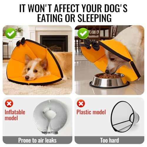 Image of MAXFUT Soft Dog Cone Collar,Foam Cone for Dogs to Stop Licking After Surgery,Non Inflatable Dog Donut Cone (Grey, XS)
