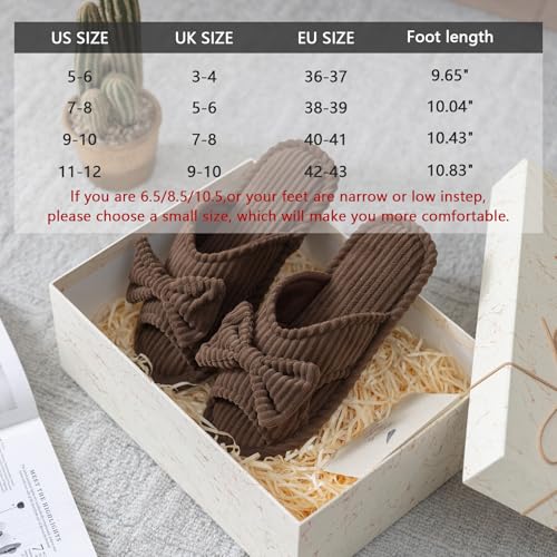 Image of GOEWY Cute Slippers for Women Indoor and Outdoor Cozy Soft Bow Open Toe Womens Slippers with Memory Foam Anti-Skid Sole Slides Spa Birthday Gifts for Women Mom Her Ladies Bridesmaid