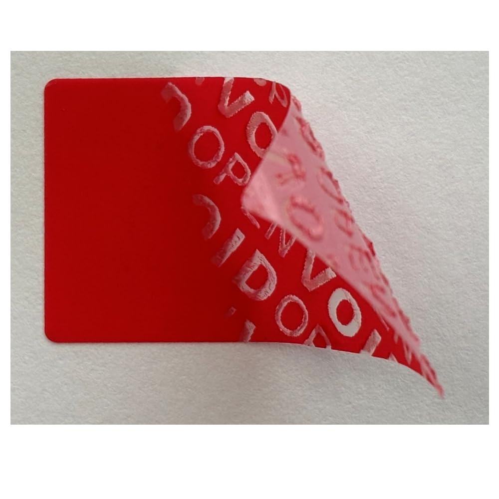 Void Open Sigillo – Etichette di sicurezza senza residui "Proprietà di" su rotolo – 40 x 20 mm – rosso (1000)