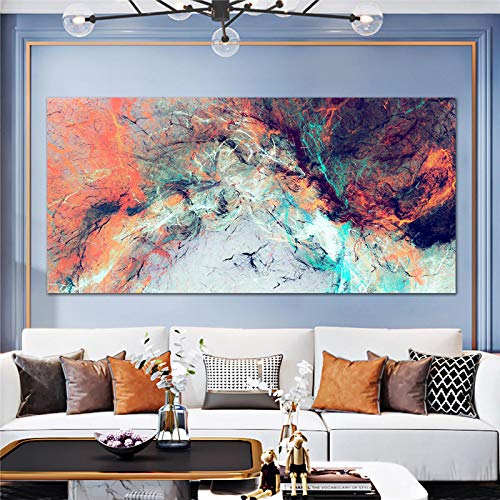 Toile graffiti pour habiller un grand mur vide de salon avec une peinture colorée de 80x160 cm