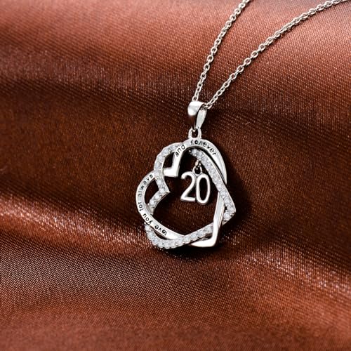 TOUPOP Gifts for Her 925 Sterling Silver Necklace Forever Love Heart Pendant Heart Year Old Jewelry Anniversary Birthday Christmas Gifts Women Girlfriend Wife Mom Grandma Daughter3