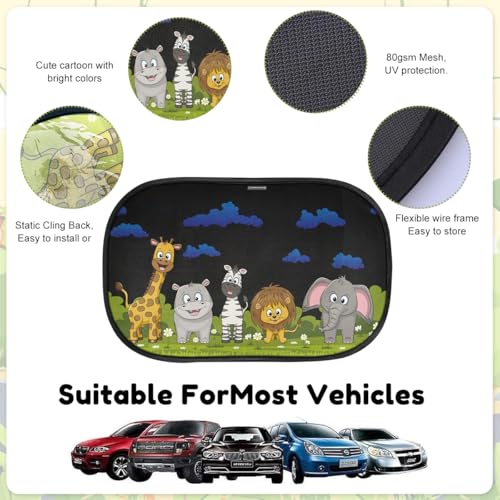 Image of STHIRA 2 Pcs Car Window Sun Shade Protector UV 51x31cm Universal Fit