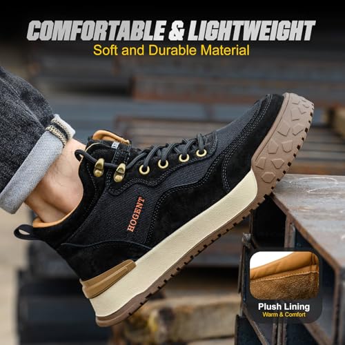 Image of Welding Work Boots for Men Women Slip on Steel Toe Safety Shoes Comfortable Indestructible Work Boots Puncture Proof Lightweight Breathable Construction Shoes