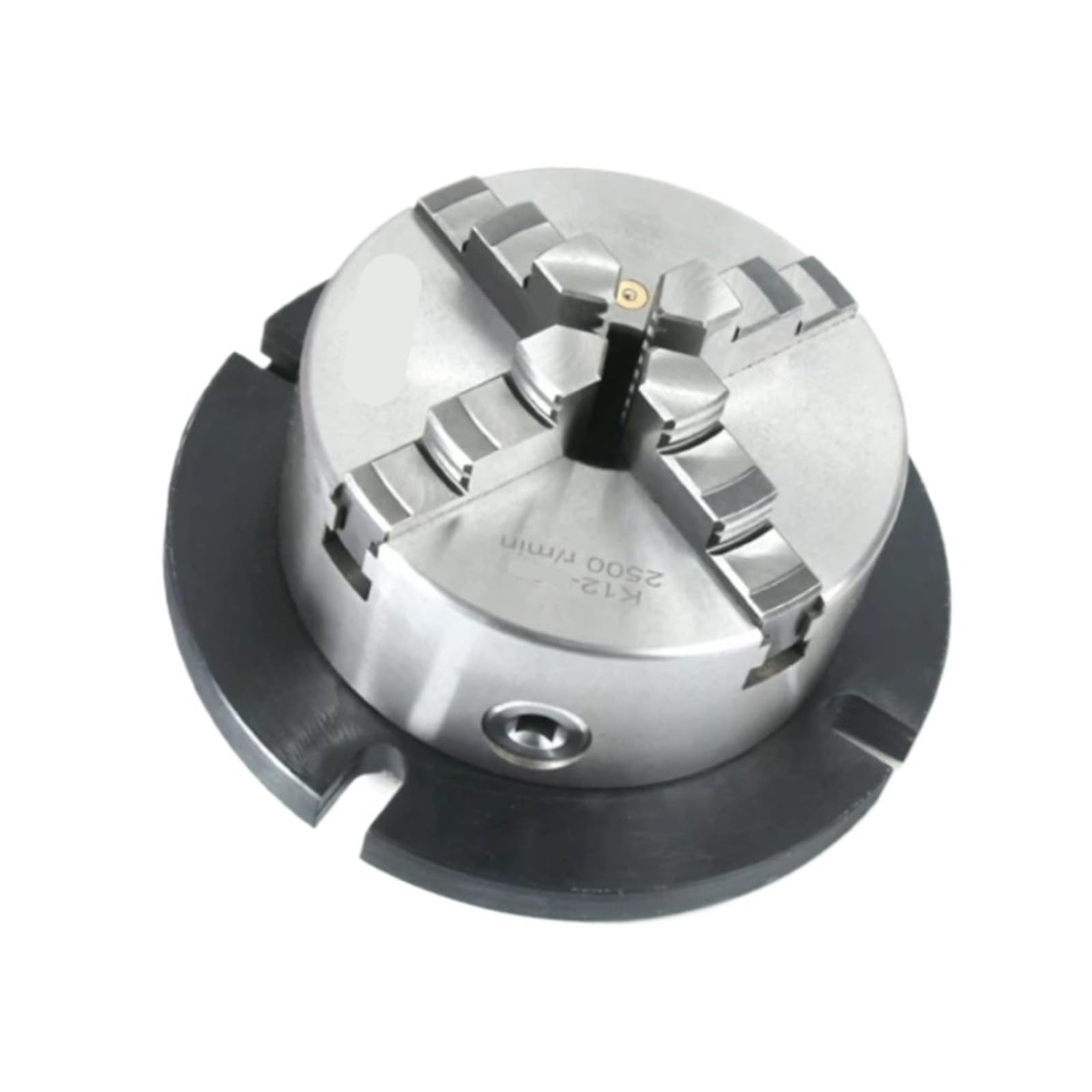 Mandrin vertical K12-80 haut centrage à 4 mors et socle à bride robuste 130mm