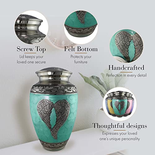 Image of Angel Green Cremation Urns for Human Ashes Adult Male Urns for Ashes