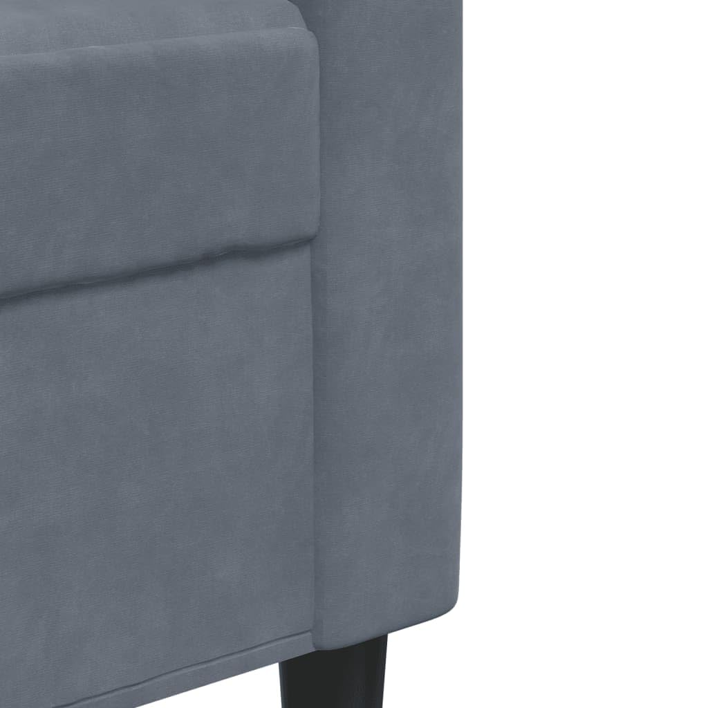 vidaXL 4-TLG. Sofagarnitur mit Kissen Dunkelgrau Samt, Sofa, Samtsofa, Sofa gepolstert, Relaxsofa, Wohnzimmermöbel, Polstersofa, Couch, Lounge Sofa