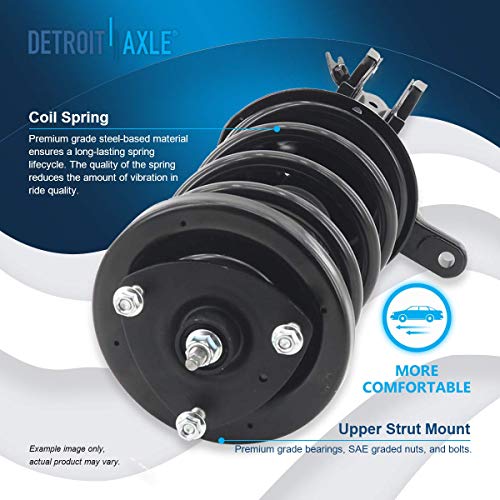 Image of Detroit Axle - 2pc Front Struts for 2003-2011 Honda Element, Complete Strut w /Coil Spring Assembly 2004 2005 2006 2007 2008 2009 2010 Replacement Suspension Struts Shocks Assembly