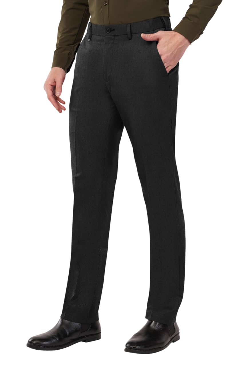 Men's Ultra-Slim Fit Formal Trouser | 4-Way Dynamic Stretch Pants | Engineered Waistband | Flexible Fit, Premium Look | Modern Essential for Party, Office & Special Occasions