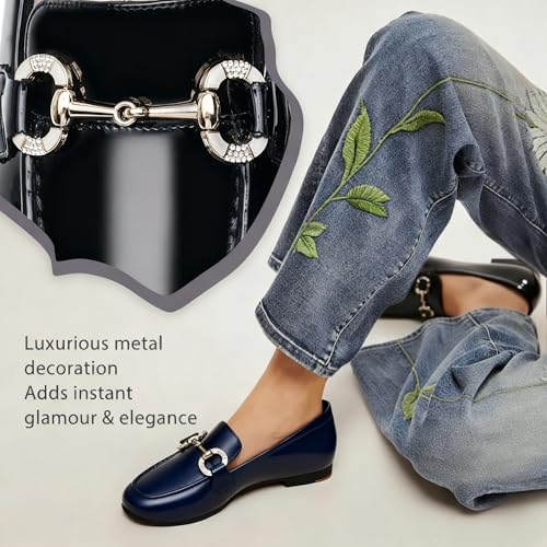 Image of DeYashopin Womens Loafers Shoes Fashion Low Heel Slip on Shoes Comfortable Driving Flats