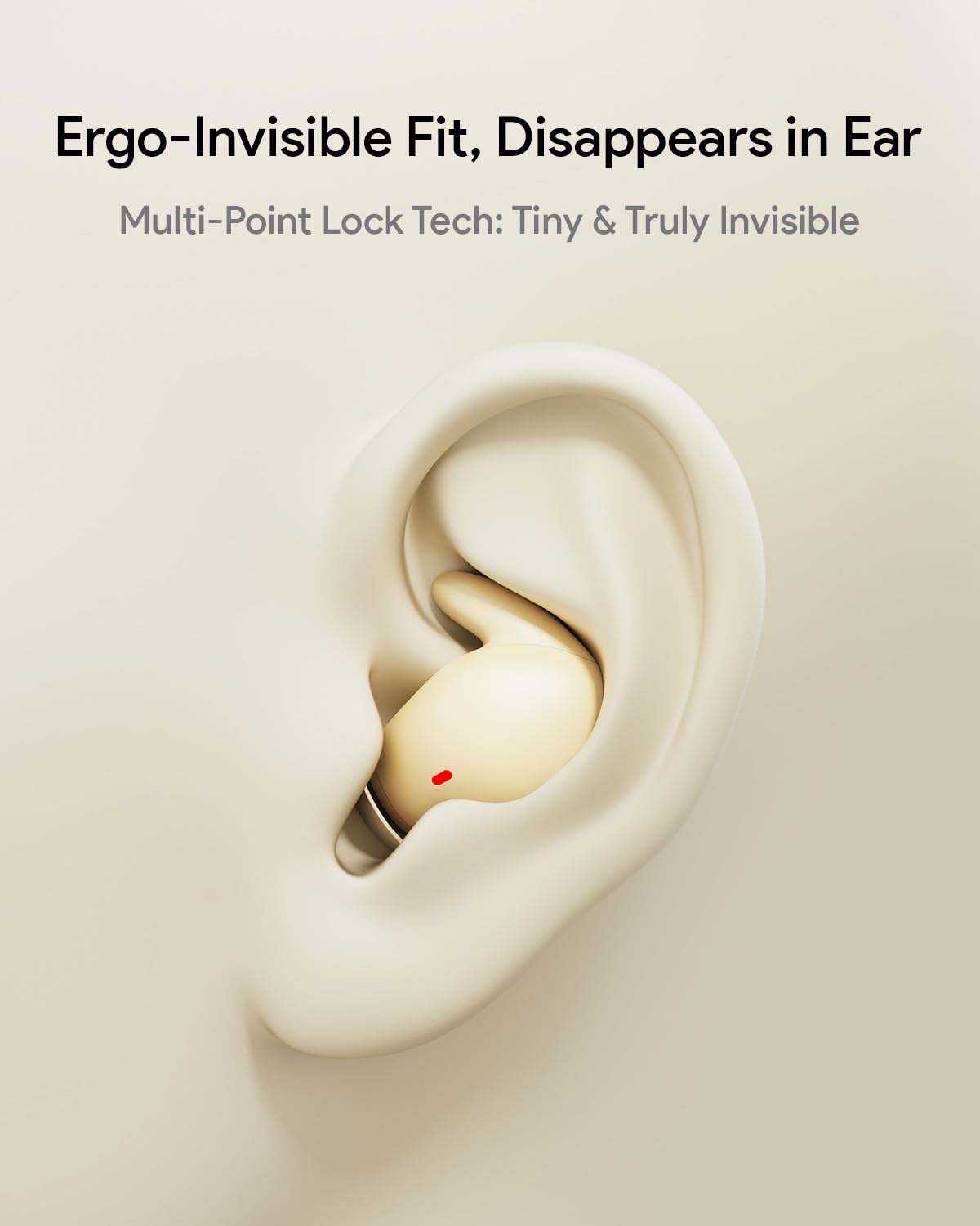 Auriculares inalámbricos para dormir, auriculares intraurales Bluetooth para dormir de lado, diseño único de cápsula espacial, cancelación de ruido, color beige