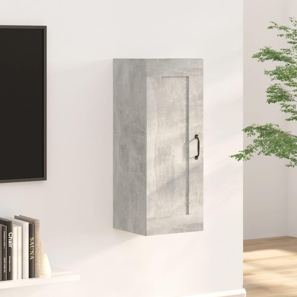 vidaXL Armoire Suspendue Meuble de Rangement Armoire Murale Meuble de Chambre à Coucher Salon Intérieur Gris Béton 35x34x90 cm Bois d'Ingénierie