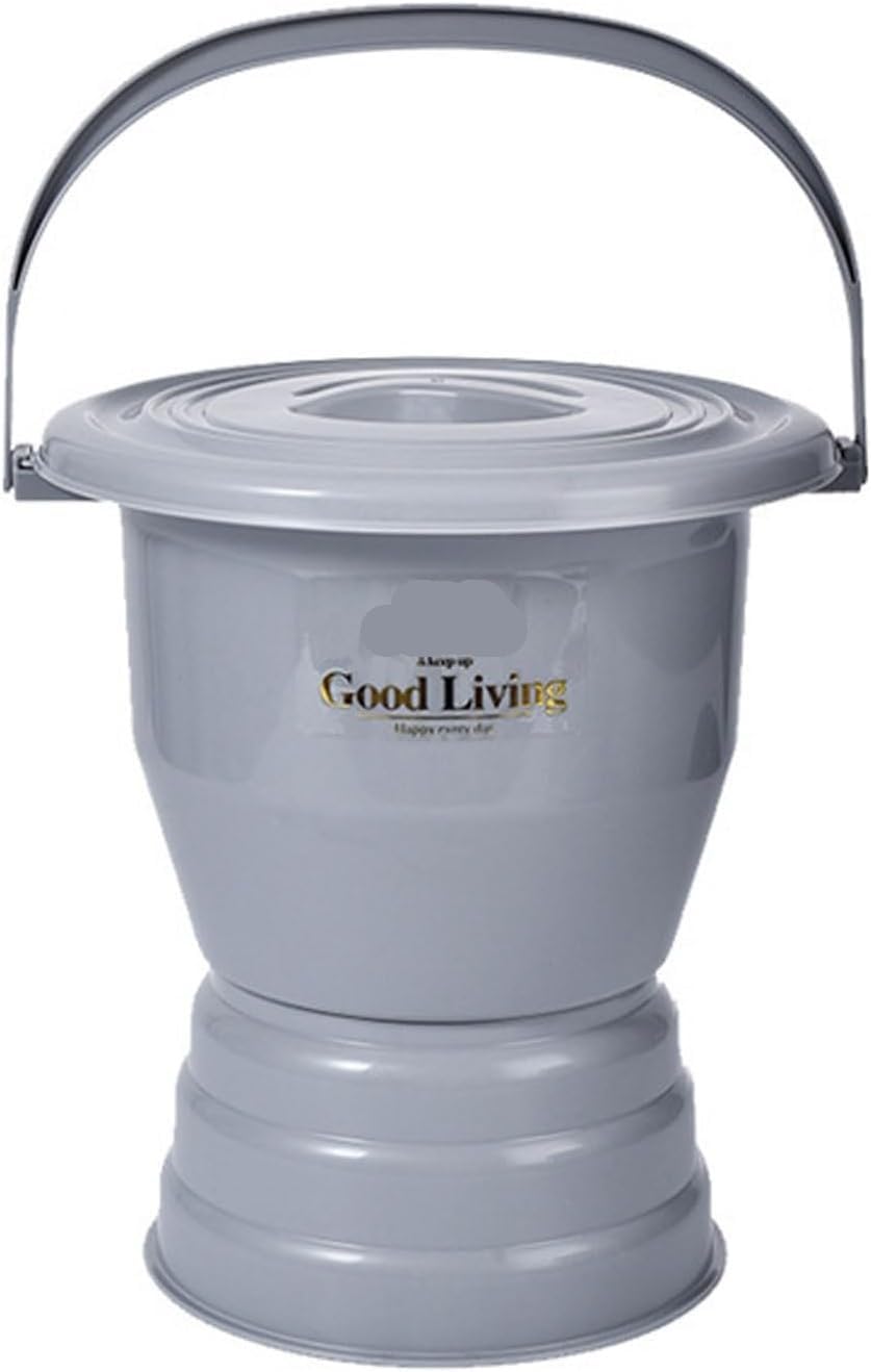 Shfohgkj Grijs Chamber Pot,Urine Bucket, With Handle, Bedpan Portable Toilet Urinal Spittoon Potty Pee For Pregnant Woman Elderly Adults(,27.5Cm)