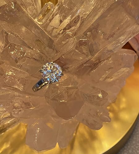 IVY & BAUBLE 5CT Solitaire CZ Engagement Ring – White Gold Plated Luxury Simulated Diamond Bridal Wedding Promise Ring for Women, Size 5-104