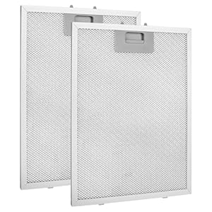 DMJJSD® 2 Pack Afzuigkap Filter Vervanging 320x260mm Metalen Vetfilter Universele Afzuigkap Ventilator Afzuigkap Filters 5-Layer Aluminium Keuken Kookkap Vetfilters Kap Vent Filter