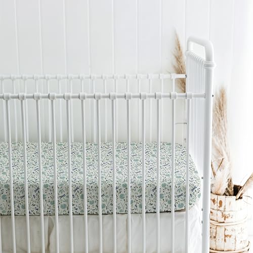 Image of Crib Sheets for Boys & Girls - 2 Pack Fitted Baby Crib Sheets Neutral for Standard & Toddler Bed Mattress - Buttery Soft Organic Cotton Blend (Stillwater Pond)
