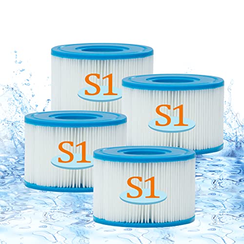 for Intex 29011E Type S1 PureSpa Filtre,Easy Set Pool Spa Hot Tub Filter Replacement Cartridges,pour Jardin extérieur (4 pcs) Cover