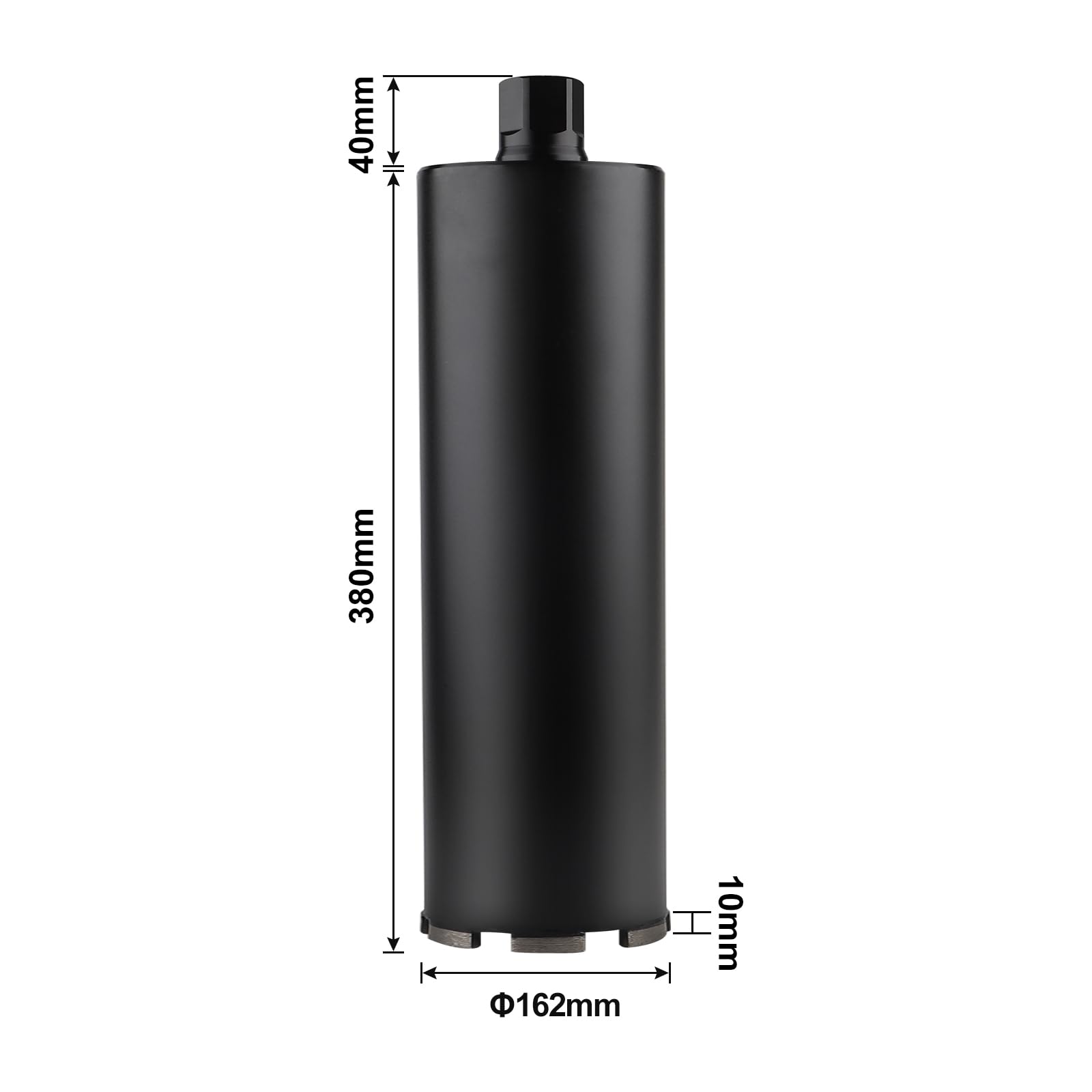 CPROSP 1¼" Couronne Diamant pour Carotteuse Ø162mm, Length 420 mm, Forage à Humide Trépan Diamant pour Concrete, Masonry and Stone