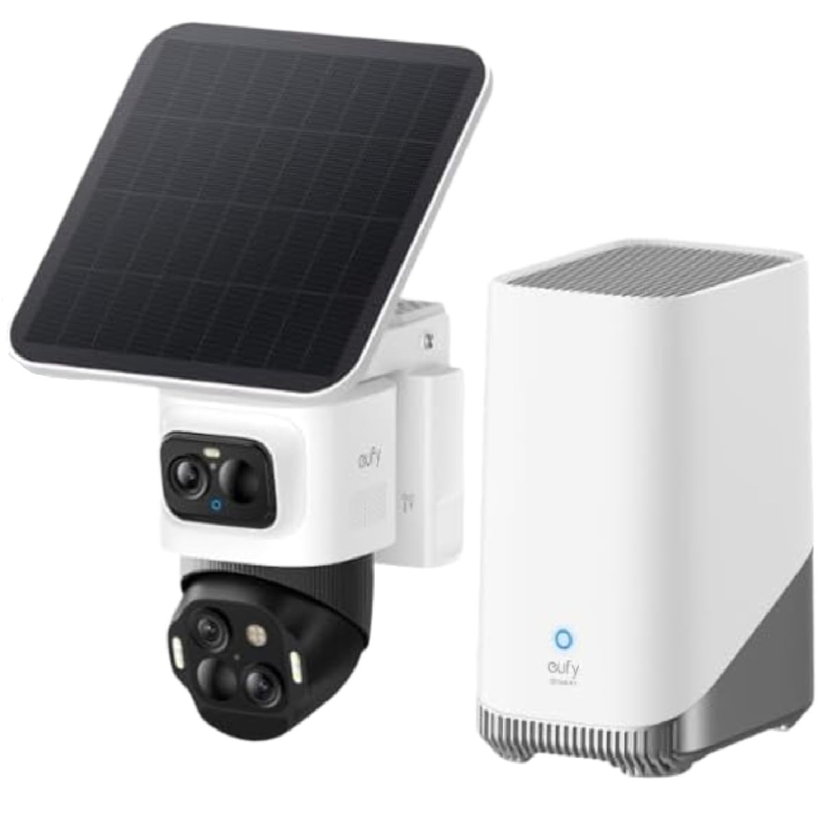 eufyCam S4 1‑Kamera‑Set, kabellose Solar‑Überwachungskamera außen, 3‑Linsen Bullet‑PTZ‑Kamera, 4K UHD, 360° Multi‑Kamera‑Tracking, Auto‑Tracking, 8× Hybridzoom, Farbnachtsicht, 16TB lokaler Speicher