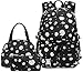 Classic Diamond Daisy Backpack for School Backpack for Girls Backpack with Lunch Box Bookbag Set Kids Backpacks for Teen Girls (Black)