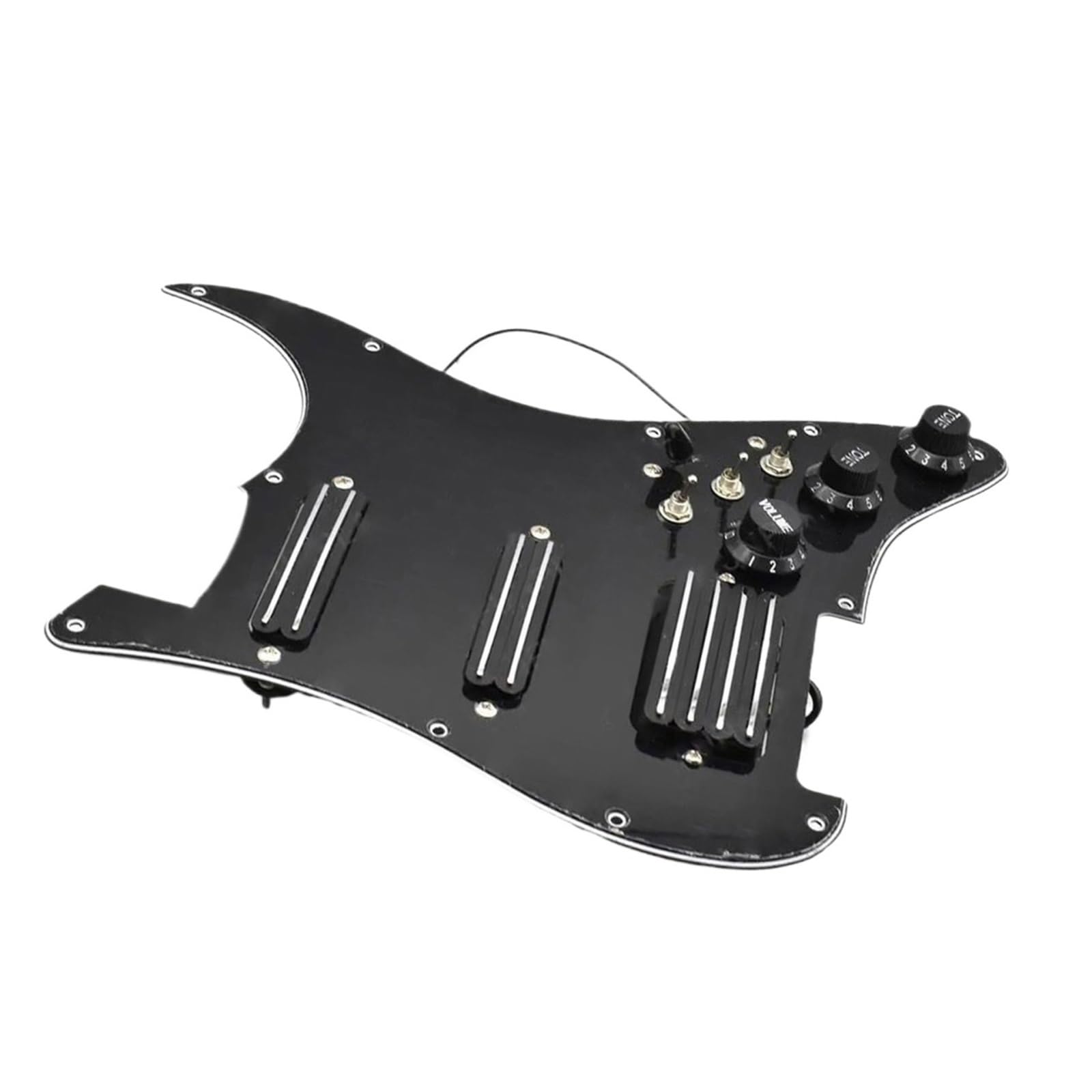 Principiante Golpeador Pastilla Placa Raspadora Precableada Cargada Con SSH División De Bobina 2 Humbucker Y Pastilla Golpeador De 4 Bobinas Con Interruptor De Corte Único