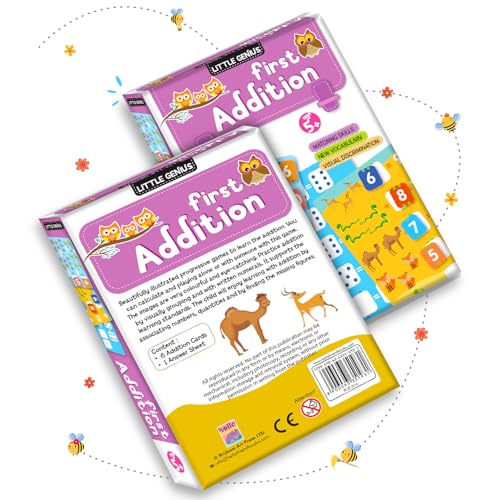 Image of My First Addition Math Puzzle Game Box Set for Kids - Early Learning Activity with Alphabet, Number Games and Colorful Fun Illustrations for Kids, Toddlers - Ages 2+ Years