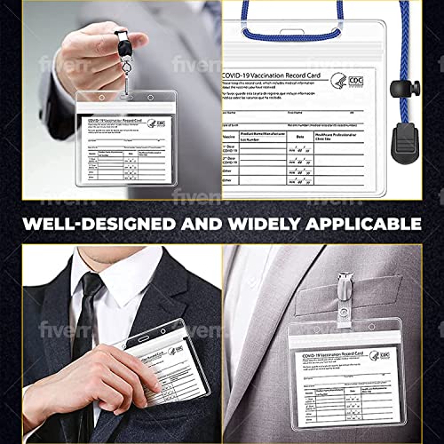 cdc 4x3 vaccination card holder 10pk waterproof scratch less and zip resealable id badge holder immunization covid card protector holde name tag id badge cover sleeve pouch immunization card