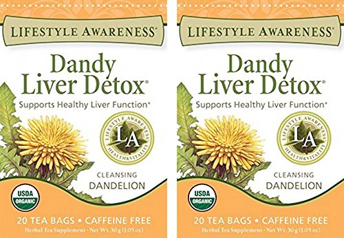 Lifestyle Awareness, Dandy Liver Detox w/ Cleansing Dandelion, Caffeine Free, Organic, 20 Count / 2 Pack
