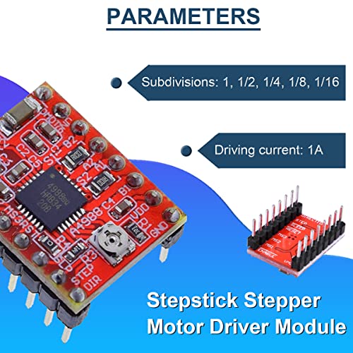 DAOKAI 5PCS A4988 Stepstick Stepper Motor Driver