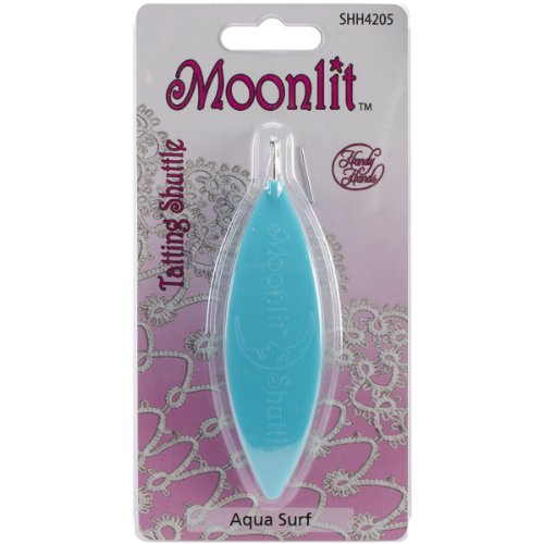 Handy Hands Práctico Manos Moonlit Tatting Shuttle con Gancho, Surf, Color Azul