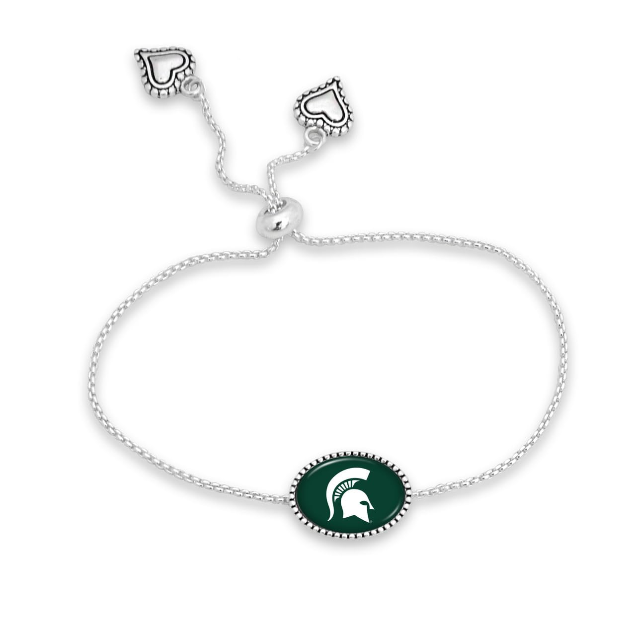 From the Heart Michigan State Spartans Kennedy Bracelet Adjustable Slider Bead Jewelry Gift Licensed MSU