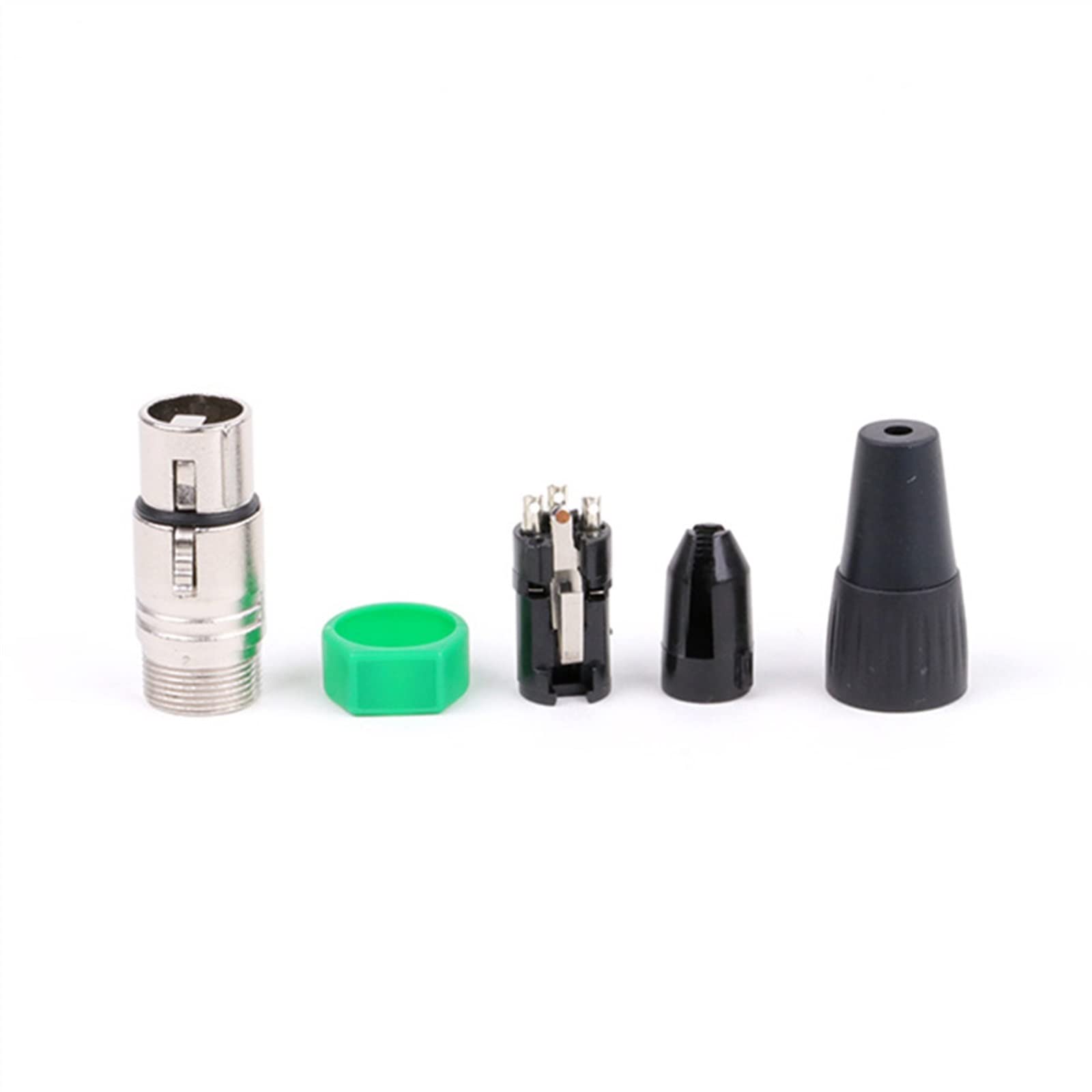XLR-Buchse auf XLR-Stecker, 3-polig, für Mikro-Lautsprecher, Audio, 5 Farben, Metallgehäuse, 1 Stück (1 x D1035F-Black)