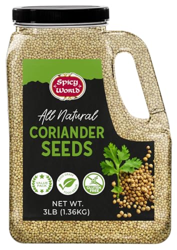 Spicy World Coriander Seeds 3 LB Bulk Jar
