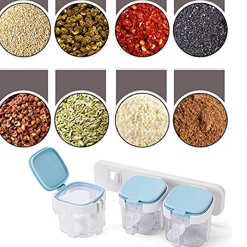 XYNSNDB GaRcan Caja de condimentos montada en la Pared, Tarro de condimentos para Sal de Cocina, Caja de Especias para el hogar, contenedor de Almacenamiento, tarros de condimentos para Especias,