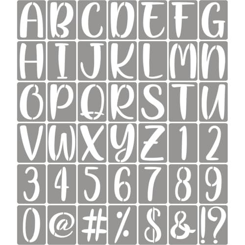 XANGEY 12 Inch Letter Stencils for Painting - 42 Pack Alphabet Letter Number Templates with Signs Reusable Plastic Alphabet Stencils for Chalkboard Fabric Rock Wood Crafts Painting