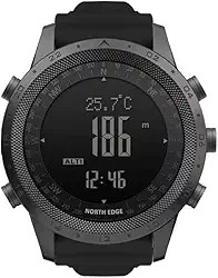 CakCity Relógio tático militar masculino - relógio esportivo ao ar livre com bússola, barômetro, altímetro e contador de passos - relógio de pulso digital de caminhada, silicone