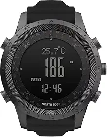 CakCity Relógio tático militar masculino - relógio esportivo ao ar livre com bússola, barômetro, altímetro e contador de passos - relógio de pulso digital de caminhada, silicone