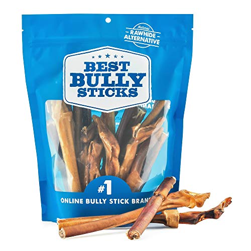 Best Bully Sticks 4-8 Inch Odor-Free Junior Bully Sticks for Dogs - 4-8â€ Fully Digestible, 100% Grass-Fed Beef, Grain and Rawhide Free | 1 lb