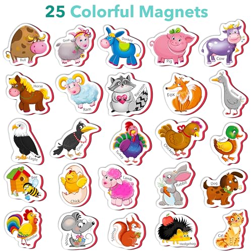 Little World RK93010-04 Large Set Of 25 Foam Fridge Magnets For Toddlers 1-3 - Refrigerator Magnets thumb #1