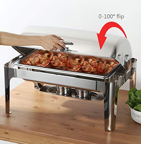 Aprilhp Buffetwärmer Warmhaltebehälter Speisenwärmer Chafing Dish Edelstahl, Wärmebehälter, Chafer Set Buffet-Server für… – Bild 5