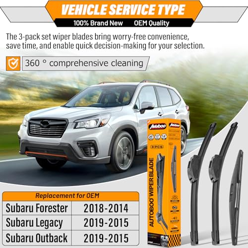 Image of AUTOBOO Windshield Wiper Blade Replacement for Subaru Forester Outback