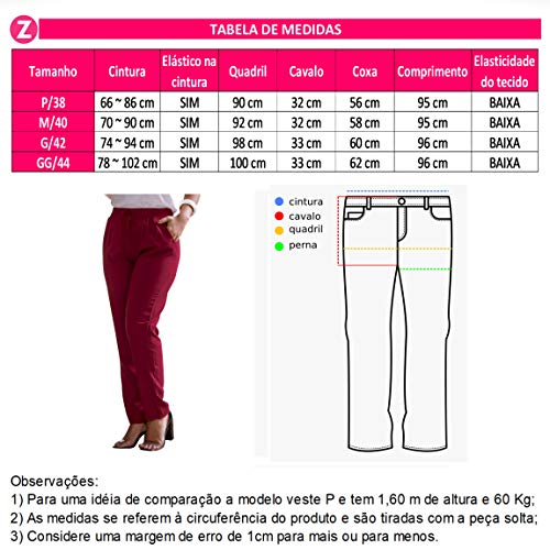 Calça Feminina Jogger Social Festa Cintura Alta Com Cordão (M/40, Preto)