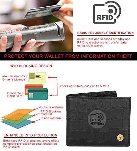 Image of WildHorn RFID Protected Leather Wallet for Men,Black