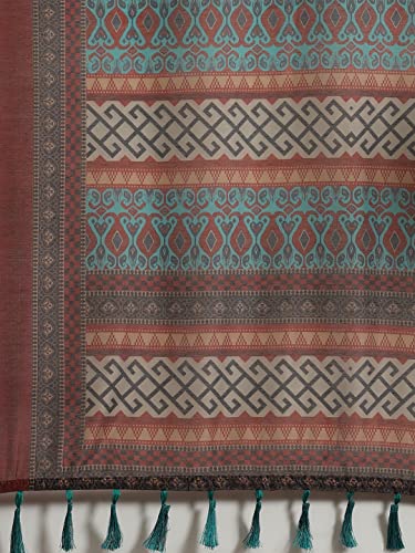 Image of Amazon Brand - Anarva Women's Kalamkari Saree With Blouse Piece