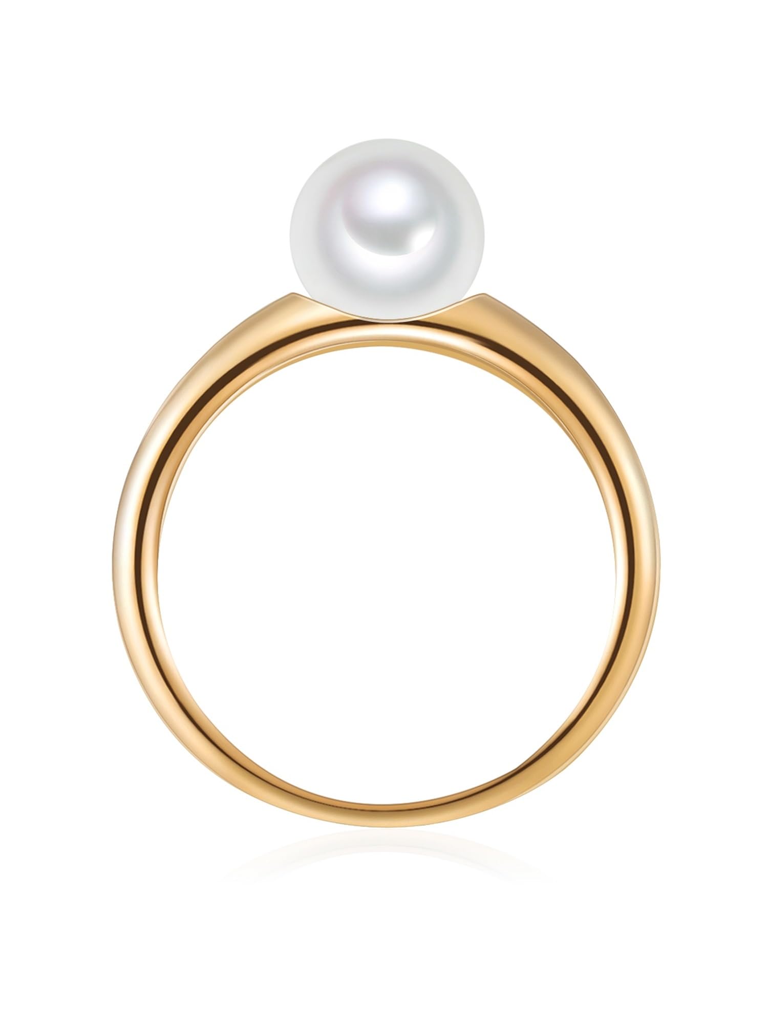 Valero Pearls Damen Ring Perlenring aus 925/- Sterling Silber gelbvergoldet