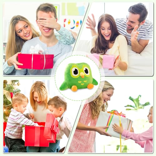 YUFFQOPC Eule Kuscheltier Stofftier Green Owl Plush mit Großen Augen 30cm Weich Plüschtier Karikatur Plüsch Eule Spielzeug Wurfkissen Stuffed Animals Stofftier für Wohnkultur Mädchen Jungen Kinder