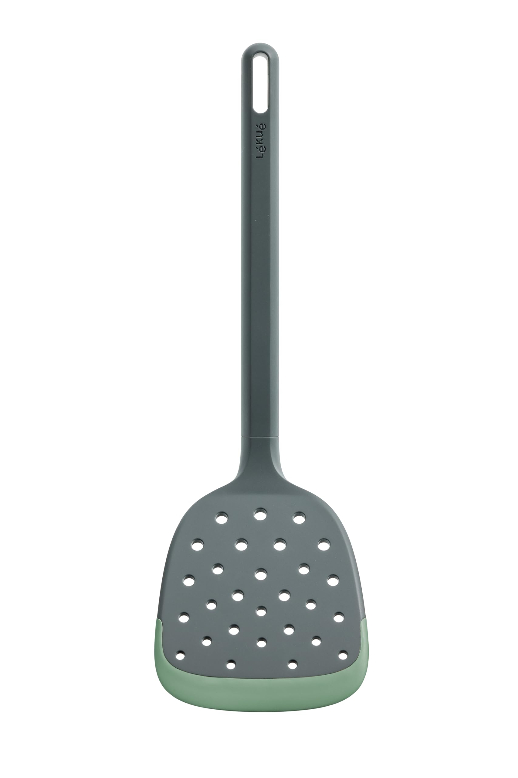Lékué Slotted Shovel, Silicone Grey with Green