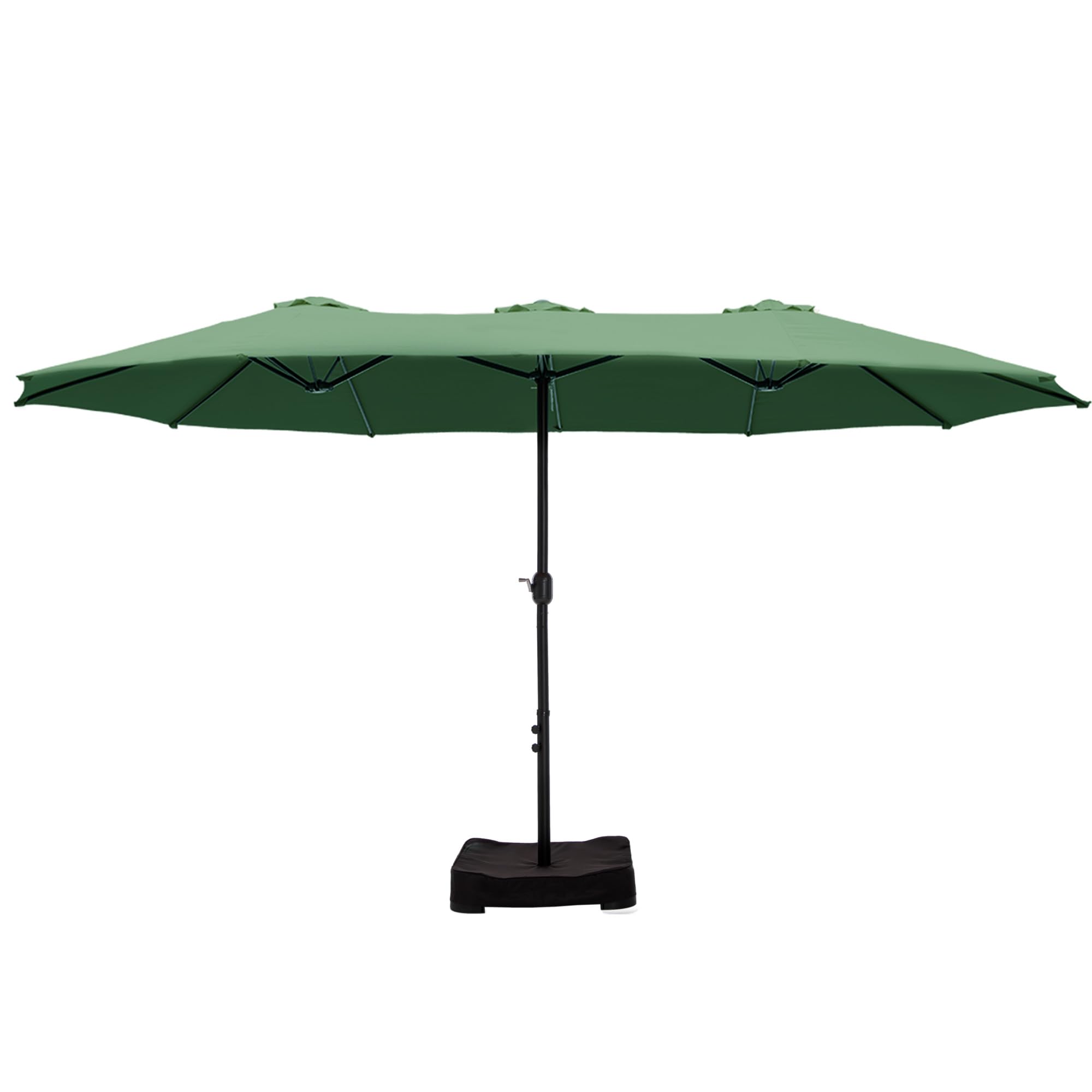 HERA'S PALACE 15ft Umbrella Patio Outdoor with Base Large Rectangle Table Double Market Umbrellas Clearance Included Stand for Deck Outside Pool
