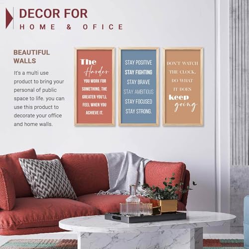 Image of kotart - Motivational Wall Decor Paintings| Painting for wall Hanging | Quotes Wall Decor Paintings | Motivational Quotes Poster With Frame | Wall Hanging Painting For Office Living Room Bedroom Set of 3 (13x25 inch, E)
