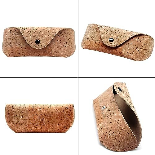 Image of boshiho Natural Cork Sunglasses Case Eyeglass Holder Box Vegan Gift
